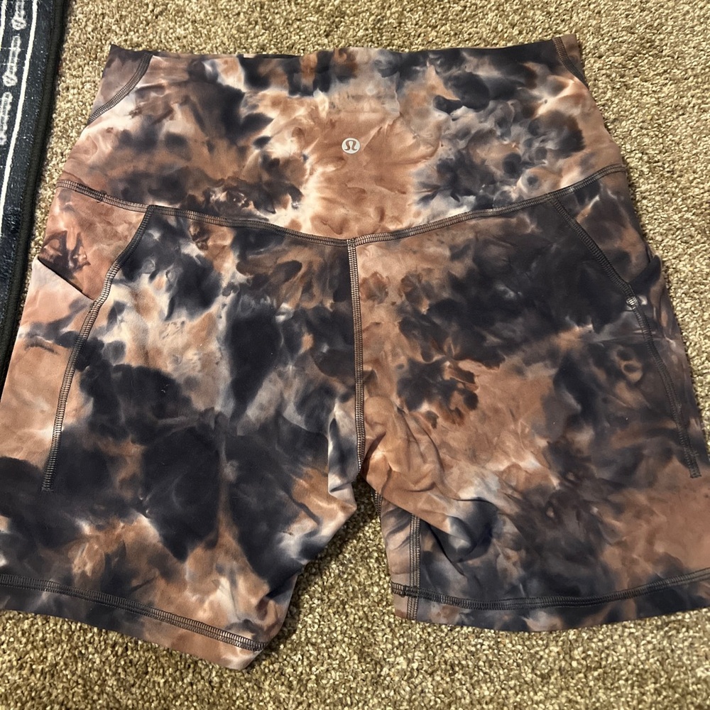 🔥 HTF Marble Dye Aligns! Buttery Soft Nulu High-Rise Biker Shorts Sz 10